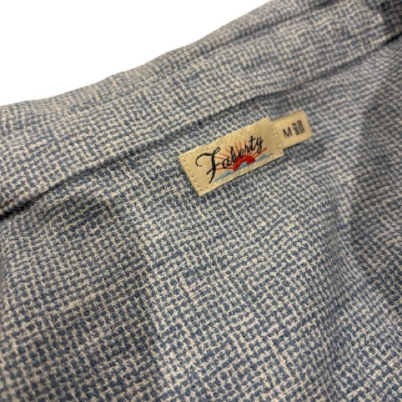 Faherty Linen Hana Dress Blue Basket Weave Medium Shift pockets relaxed - Picture 5 of 9